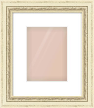 Ivory Distressed Frame for 15 × 20cm artwork, with Smooth White Single Mount