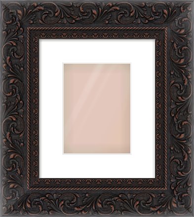 Black Reverse Frame for 150 × 200mm artwork, with Smooth White Single Mount