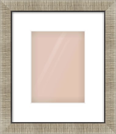 Silver & Black Sided Flat Frame for 15 × 20cm artwork, with Smooth White Single Mount