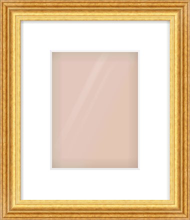 Gold Reverse Frame for 15 × 20cm artwork, with Smooth White Single Mount