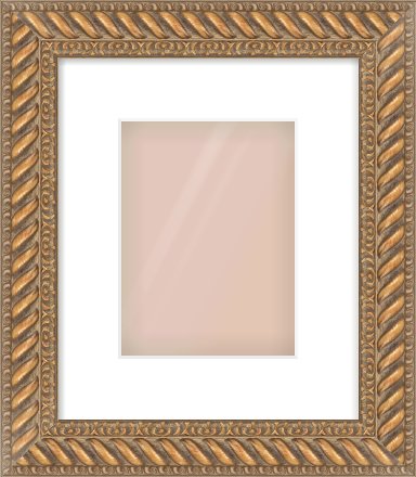 Gold Rope Frame for 15 × 20cm artwork, with Smooth White Single Mount