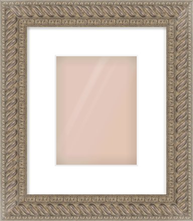 Silver Dome Frame for 15 × 20cm artwork, with Smooth White Single Mount