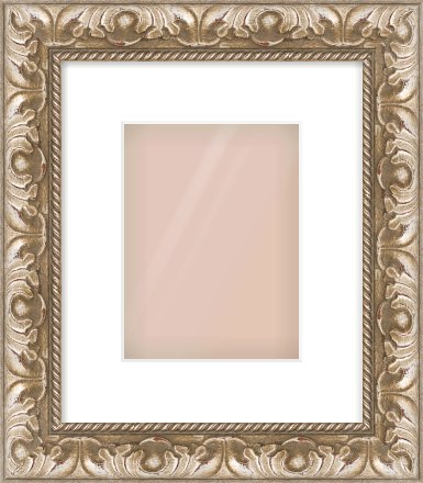 Silver Scoop Frame for 15 × 20cm artwork, with Smooth White Single Mount
