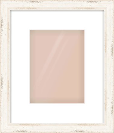 White Scoop Frame for 15 × 20cm artwork, with Smooth White Single Mount