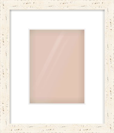 White Flat Frame for 15 × 20cm artwork, with Smooth White Single Mount