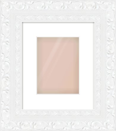White Reverse Frame for 15 × 20cm artwork, with Smooth White Single Mount