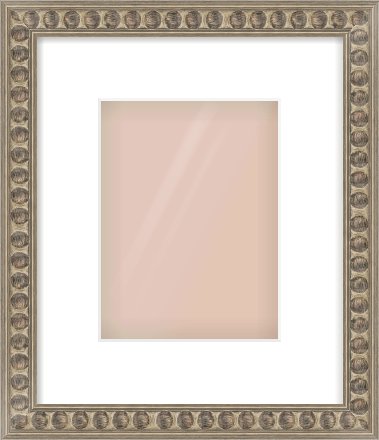 Silver Cushion Frame for 15 × 20cm artwork, with Smooth White Single Mount