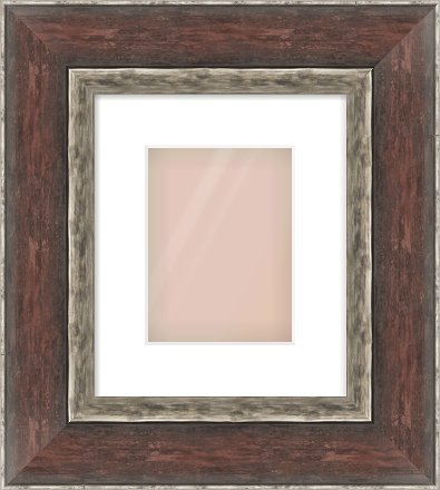 Brown Reverse Frame for 15 × 20cm artwork, with Smooth White Single Mount