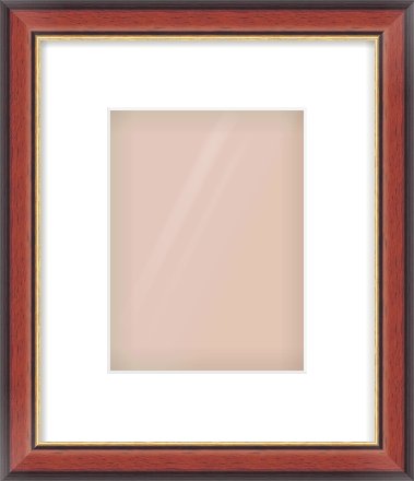 Brown Cushion Frame for 15 × 20cm artwork, with Smooth White Single Mount