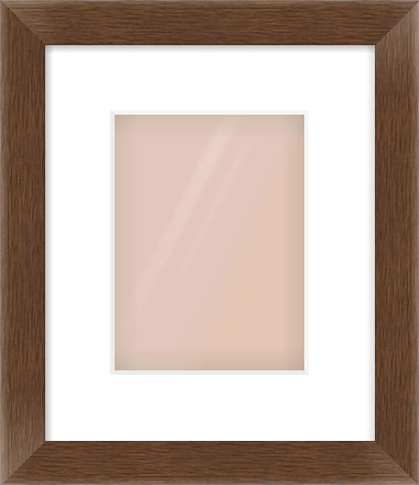 Brown Flat Frame for 15 × 20cm artwork, with Smooth White Single Mount
