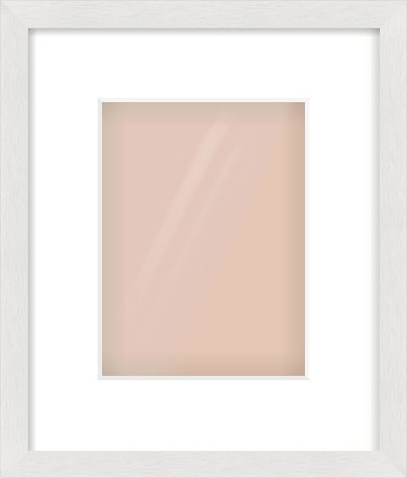 White Flat Frame for 15 × 20cm artwork, with Smooth White Single Mount