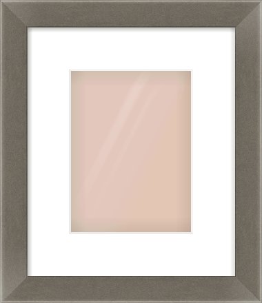 Pewter Flat Frame for 15 × 20cm artwork, with Smooth White Single Mount
