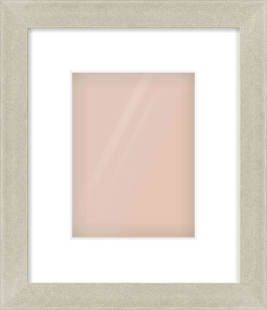 Silver Flat Frame for 15 × 20cm artwork, with Smooth White Single Mount