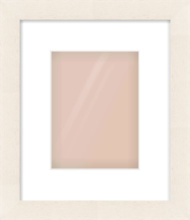 White Flat Frame for 15 × 20cm artwork, with Smooth White Single Mount