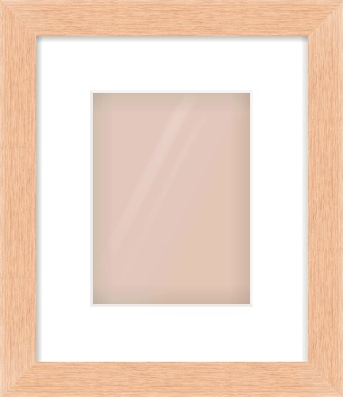 Oak Effect Flat Frame for 15 × 20cm artwork, with Smooth White Single Mount