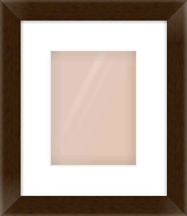 Wenge Stained Flat Frame for 15 × 20cm artwork, with Smooth White Single Mount