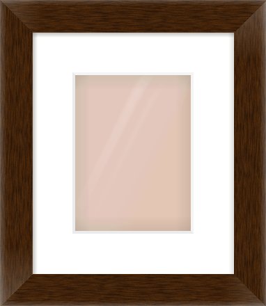 Wenge Flat Frame for 15 × 20cm artwork, with Smooth White Single Mount
