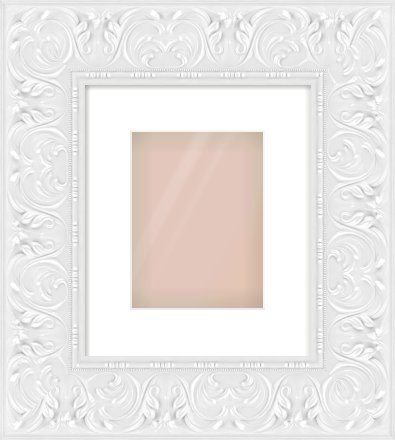 White Scoop Frame for 15 × 20cm artwork, with Smooth White Single Mount
