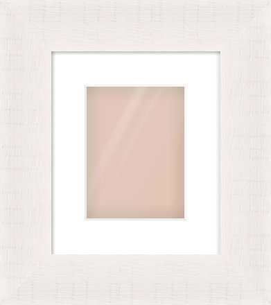 Rough Cut Effect Flat Frame for 15 × 20cm artwork, with Smooth White Single Mount