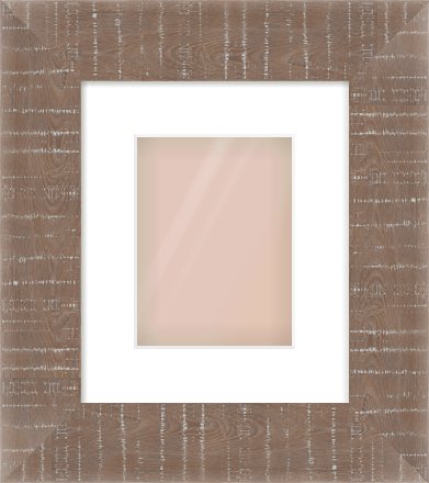 Rough Cut Effect Flat Frame for 15 × 20cm artwork, with Smooth White Single Mount