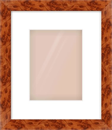 Brown Flat Frame for 15 × 20cm artwork, with Smooth White Single Mount