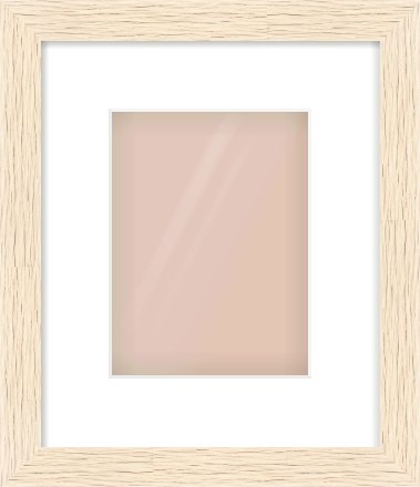 Ivory Flat Frame for 15 × 20cm artwork, with Smooth White Single Mount