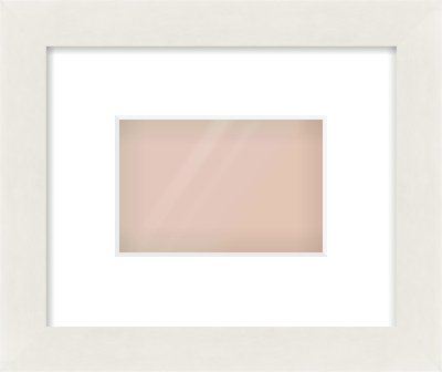 White Flat Frame for 6 × 4in artwork, with Smooth White Single Mount
