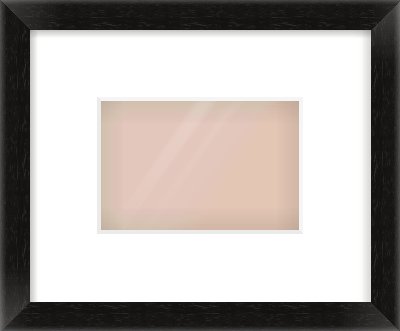 Black Wood Grain Flat Frame for 6 × 4in artwork, with Smooth White Single Mount