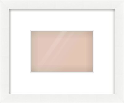 White Wood Grain Flat Frame for 6 × 4in artwork, with Smooth White Single Mount
