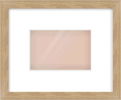 Oak Veneer Flat Frame for 6 × 4in artwork, with Smooth White Single Mount
