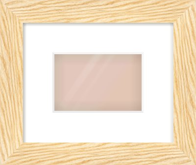 Natural Wood Reverse Frame for 6 × 4in artwork, with Smooth White Single Mount