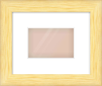 Natural Wood Cushion Frame for 6 × 4in artwork, with Smooth White Single Mount