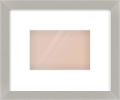 Grey Flat Frame for 6 × 4in artwork, with Smooth White Single Mount