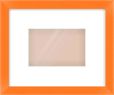 Orange Paint Flat Frame for 6 × 4in artwork, with Smooth White Single Mount