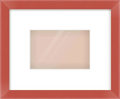 Red Paint Flat Frame for 6 × 4in artwork, with Smooth White Single Mount