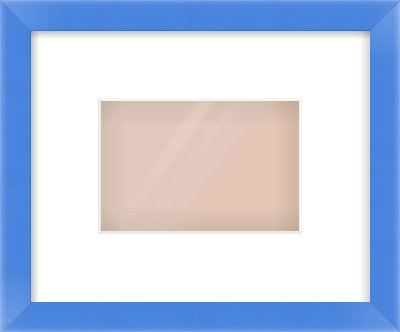 Light Blue Paint Flat Frame for 6 × 4in artwork, with Smooth White Single Mount