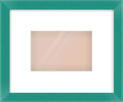 Green Paint Flat Frame for 6 × 4in artwork, with Smooth White Single Mount