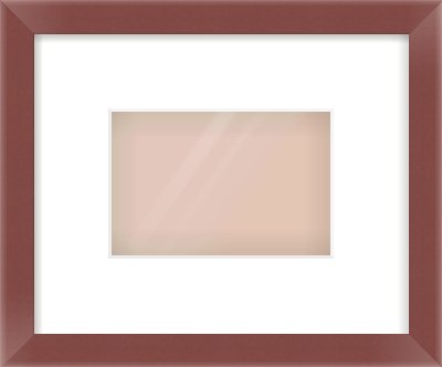 Maroon Paint Flat Frame for 6 × 4in artwork, with Smooth White Single Mount