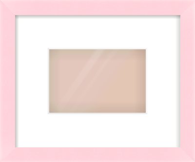 Pink Paint Flat Frame for 6 × 4in artwork, with Smooth White Single Mount