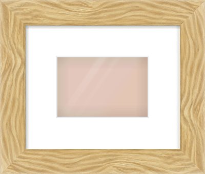 Natural Wood Flat Frame for 6 × 4in artwork, with Smooth White Single Mount