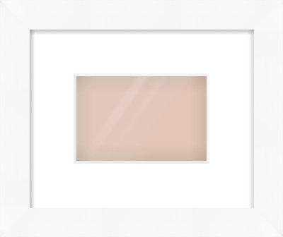 White Flat Frame for 6 × 4in artwork, with Smooth White Single Mount