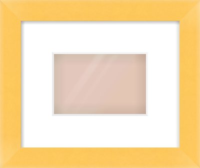 Yellow Paint Flat Frame for 6 × 4in artwork, with Smooth White Single Mount