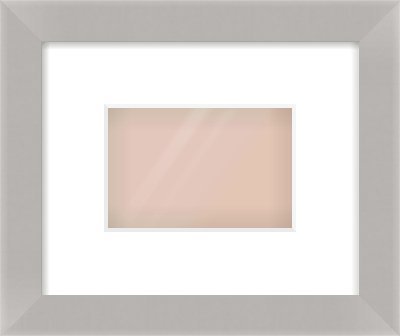 Grey Flat Frame for 6 × 4in artwork, with Smooth White Single Mount