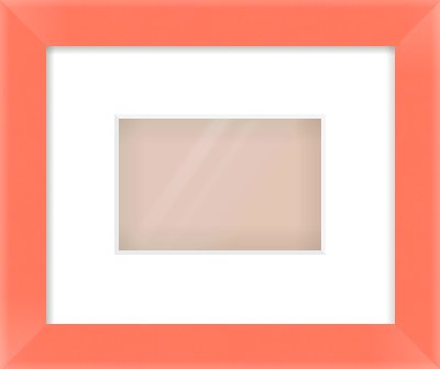 Orange Paint Flat Frame for 6 × 4in artwork, with Smooth White Single Mount