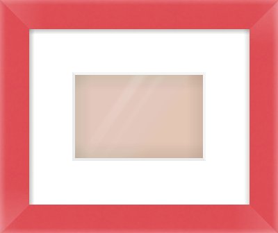 Red Paint Flat Frame for 6 × 4in artwork, with Smooth White Single Mount