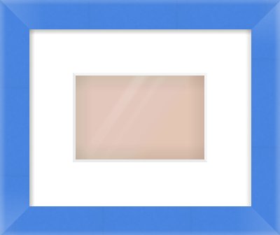 Light Blue Paint Flat Frame for 6 × 4in artwork, with Smooth White Single Mount
