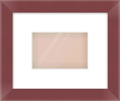 Maroon Paint Flat Frame for 6 × 4in artwork, with Smooth White Single Mount