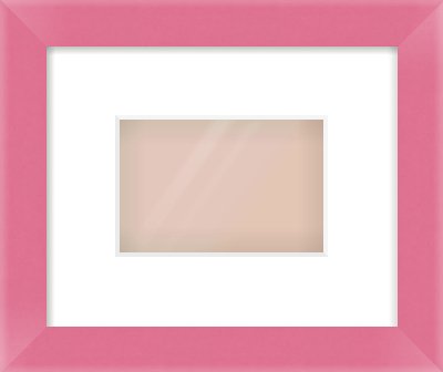 Pink Paint Flat Frame for 6 × 4in artwork, with Smooth White Single Mount