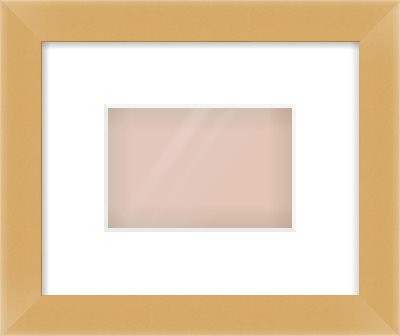 Matte Gold Flat Frame for 6 × 4in artwork, with Smooth White Single Mount