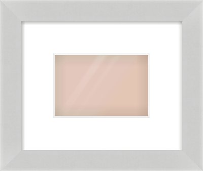 Matte Silver Flat Frame for 6 × 4in artwork, with Smooth White Single Mount